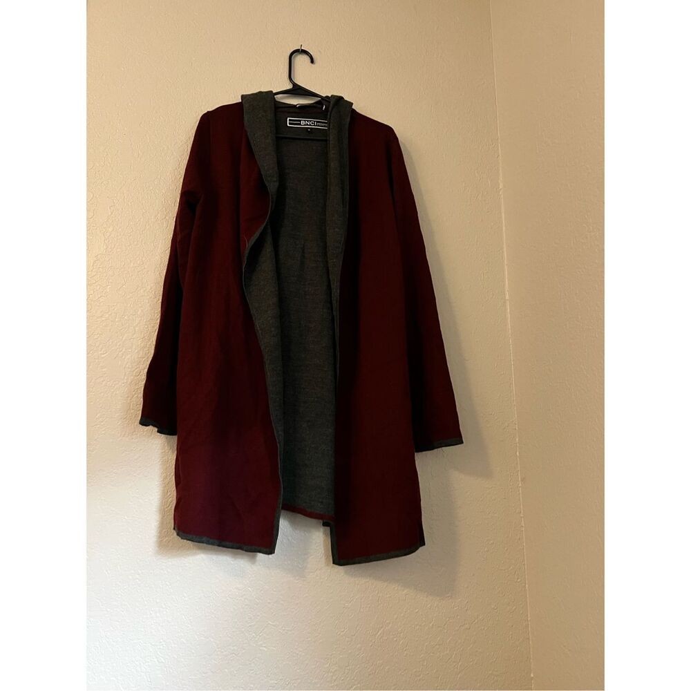 Bnci by black noir‎ wool blend red hooded sweater M